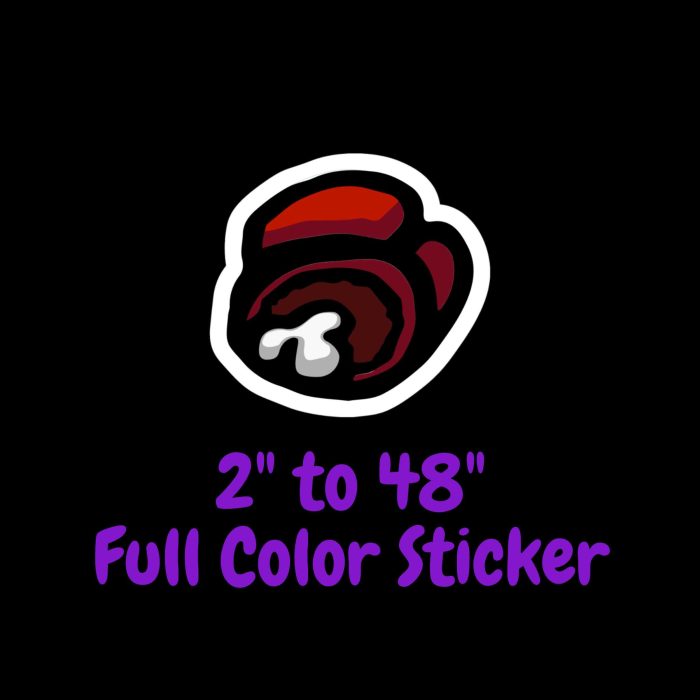 Among us Full Color Vinyl Sticker - Custom Size - Up to 52 inches