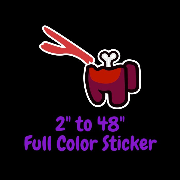 Among us Full Color Vinyl Sticker - Custom Size - Up to 52 inches