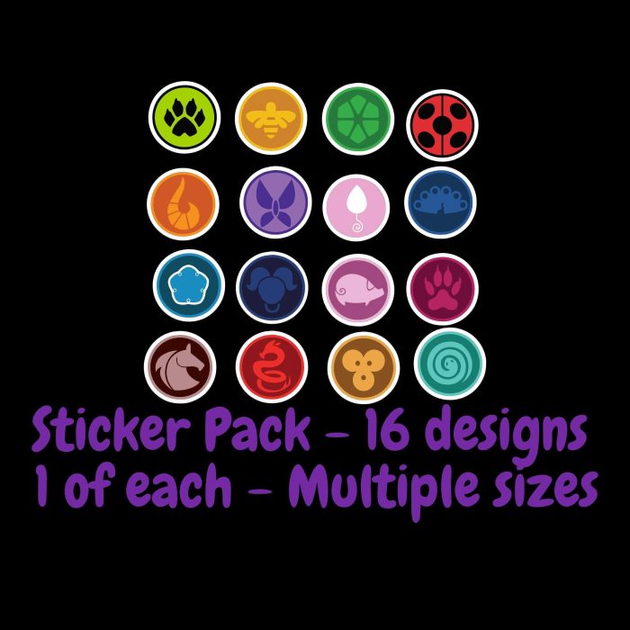 Miraculous Icons Full Color Vinyl Sticker Set - Custom Sizes