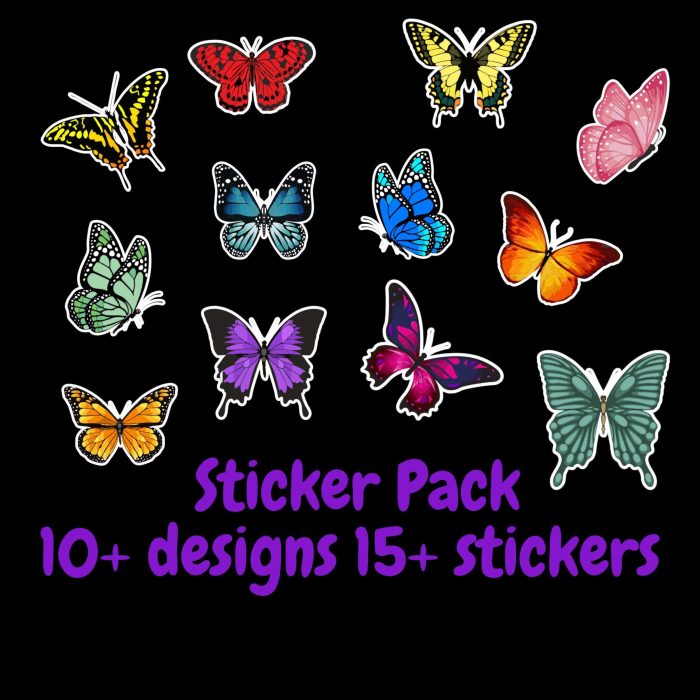 Butterfly Sticker Pack available- Custom Size