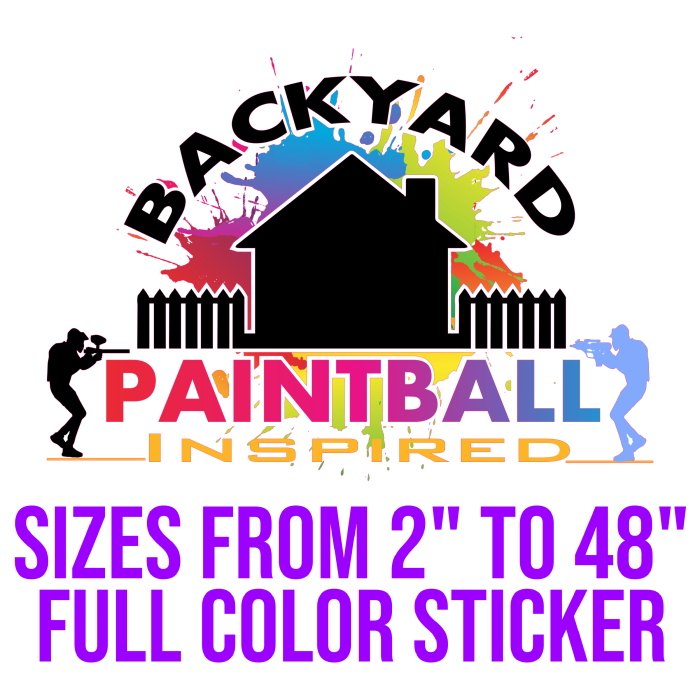 Custom for Raj - Paintball image Full Color Sticker - no border- Custom Size - Up to 52 inches