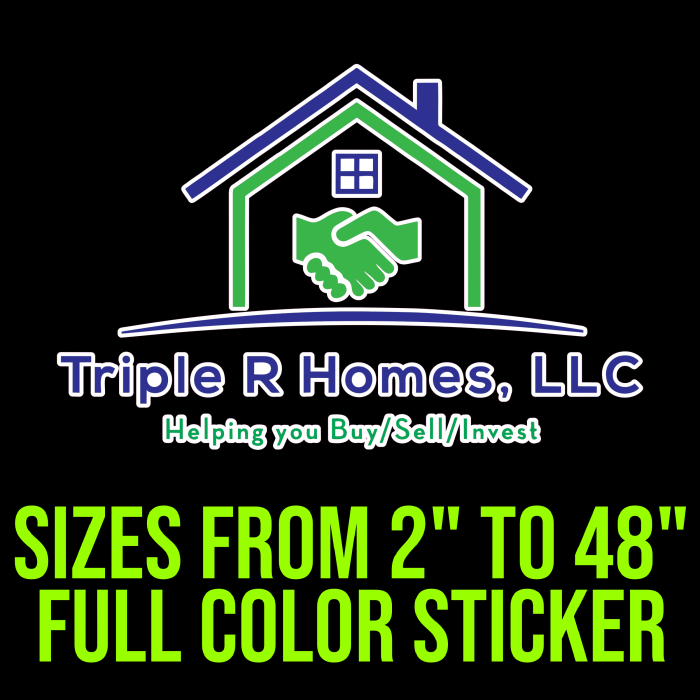 Custom for Mike - Triple R- Full Color Sticker Custom Size - Up to 52 inches