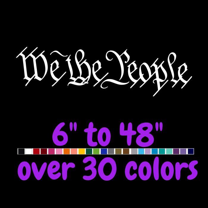 We The People Vinyl Decal - Custom Size - Up to 24 inches