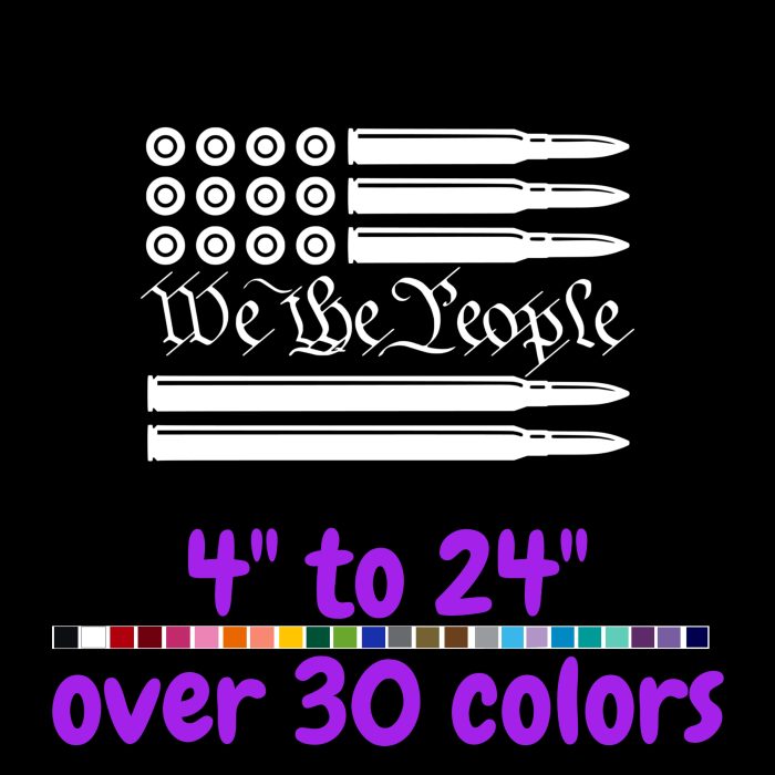 We The People Flag Vinyl Decal- Custom Size - Up to 24 inches