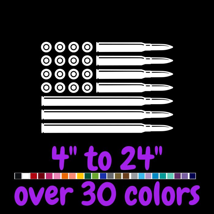 Flag Vinyl Decal- Custom Size - Up to 24 inches