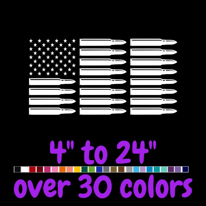 Flag Vinyl Decal- Custom Size - Up to 24 inches