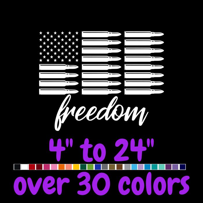 Flag Vinyl Decal- Custom Size - Up to 24 inches