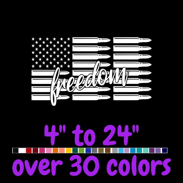 Flag Vinyl Decal- Custom Size - Up to 24 inches