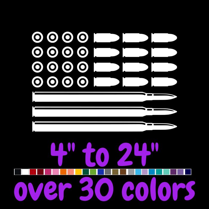 Flag Vinyl Decal- Custom Size - Up to 24 inches