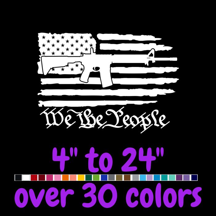 We The People Flag Vinyl Decal- Custom Size - Up to 24 inches