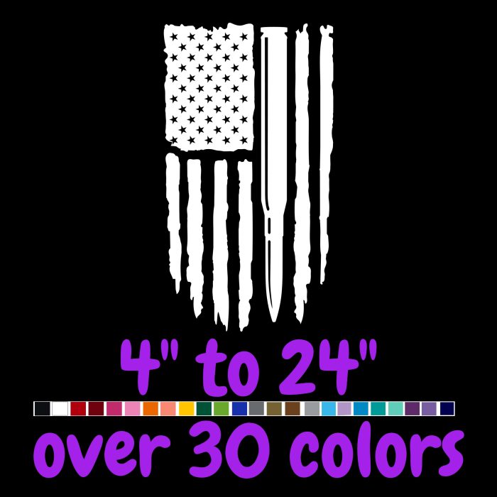 Flag Vinyl Decal- Custom Size - Up to 24 inches