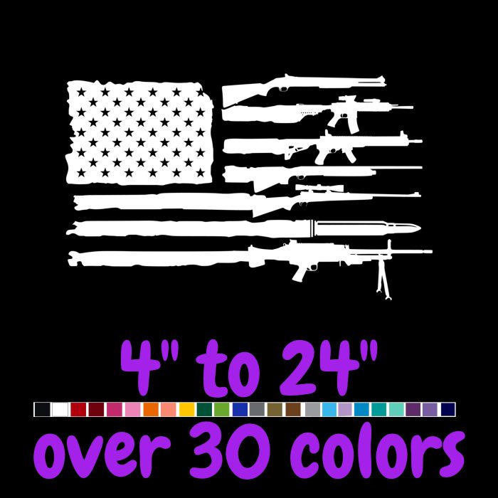 Flag Vinyl Decal- Custom Size - Up to 24 inches