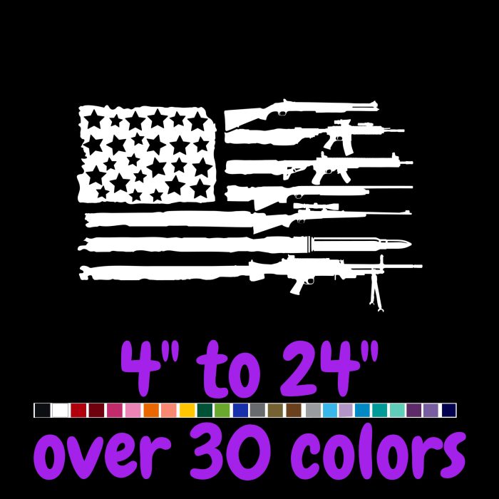 Flag Vinyl Decal- Custom Size - Up to 24 inches