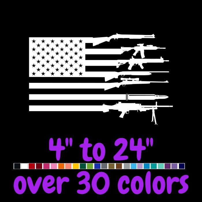 Flag Vinyl Decal- Custom Size - Up to 24 inches