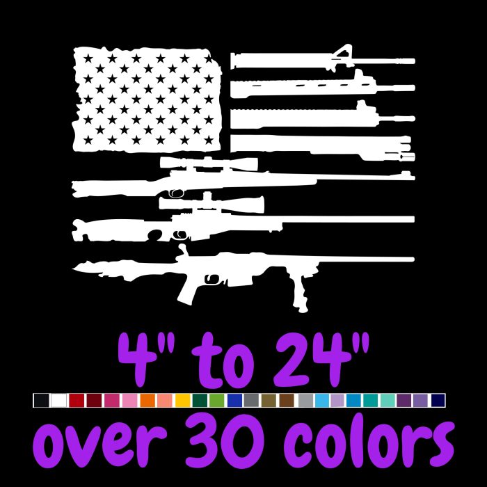 Flag Vinyl Decal- Custom Size - Up to 24 inches