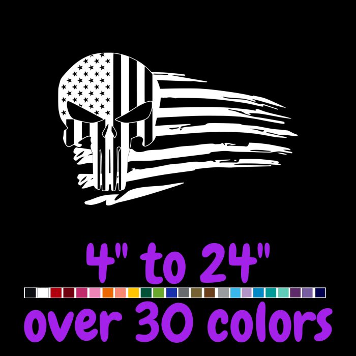 Flag Vinyl Decal- Custom Size - Up to 24 inches