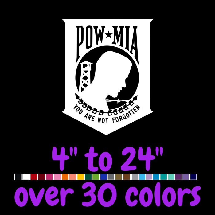 POW Vinyl Decal - Custom Size - Up to 24 inches