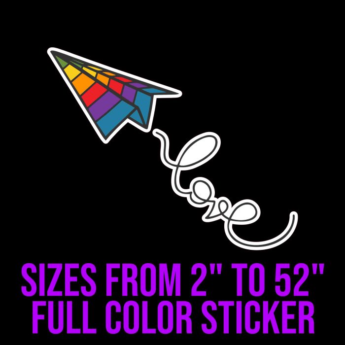 Pride Full Color Vinyl Decals - Custom Size - Up to 52 inches