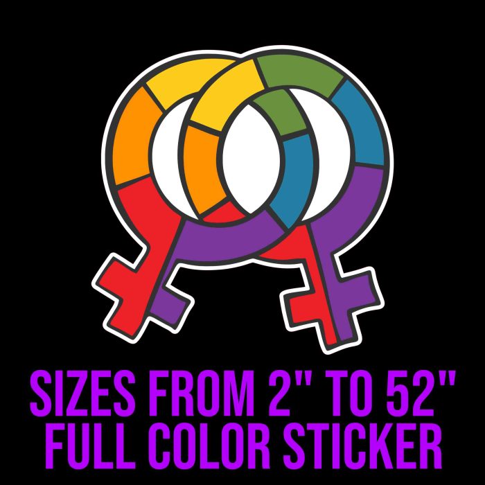 Pride Full Color Vinyl Decals - Custom Size - Up to 52 inches