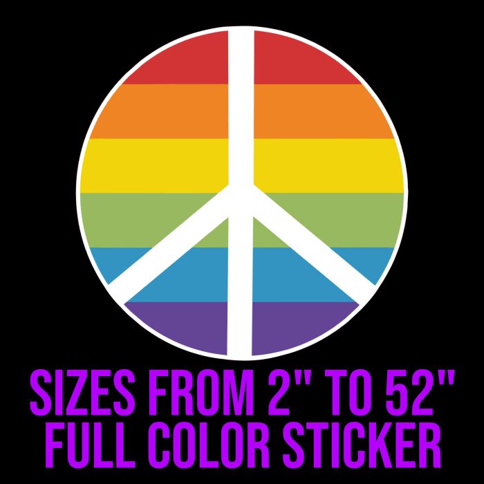 Pride Full Color Vinyl Decals - Custom Size - Up to 52 inches