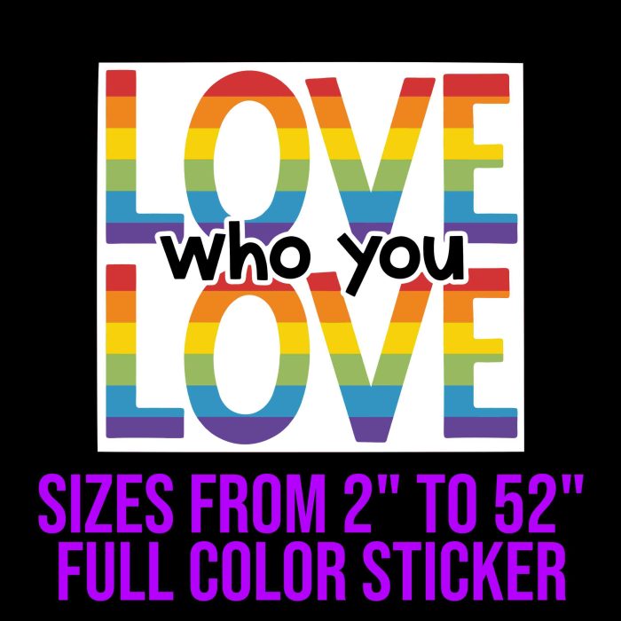 Pride Full Color Vinyl Decals - Custom Size - Up to 52 inches