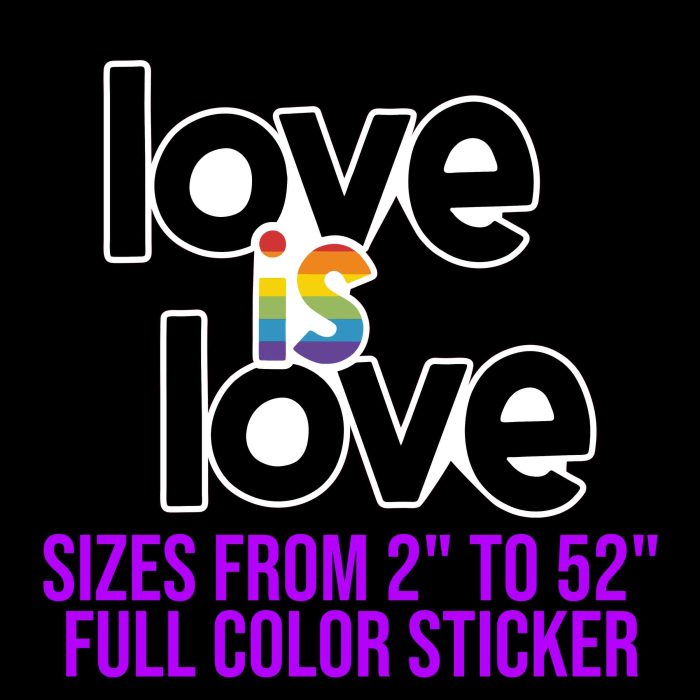 Pride Full Color Vinyl Decals - Custom Size - Up to 52 inches