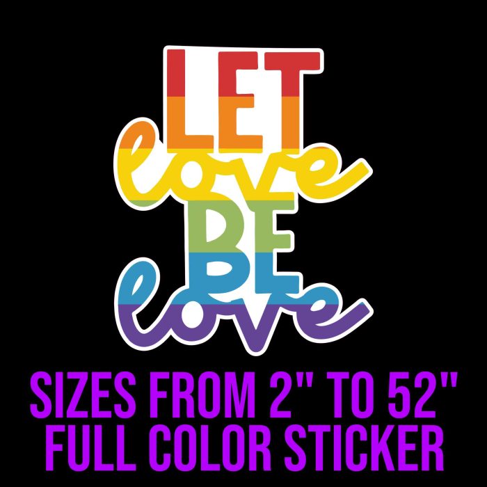 Pride Full Color Vinyl Decals - Custom Size - Up to 52 inches