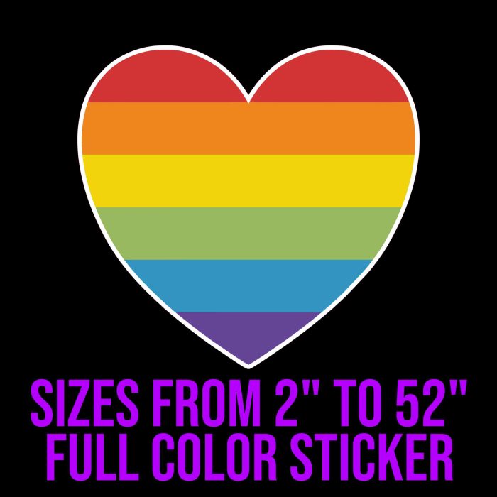 Pride Full Color Vinyl Decals - Custom Size - Up to 52 inches