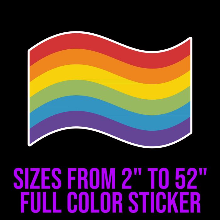 Pride Full Color Vinyl Decals - Custom Size - Up to 52 inches