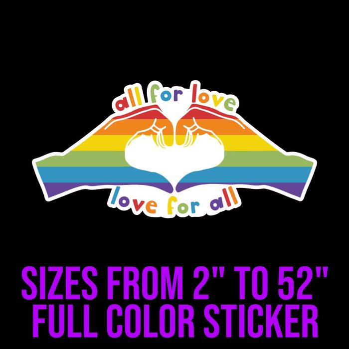 Pride Full Color Vinyl Decals - Custom Size - Up to 52 inches