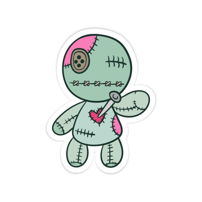 Voodoo Doll - Full Color Vinyl Decal - Custom Size - Up to 52 inches