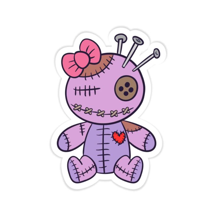 Voodoo Doll - Full Color Vinyl Decal - Custom Size - Up to 52 inches