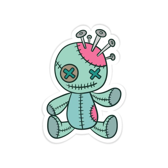Voodoo Doll - Full Color Vinyl Decal - Custom Size - Up to 52 inches