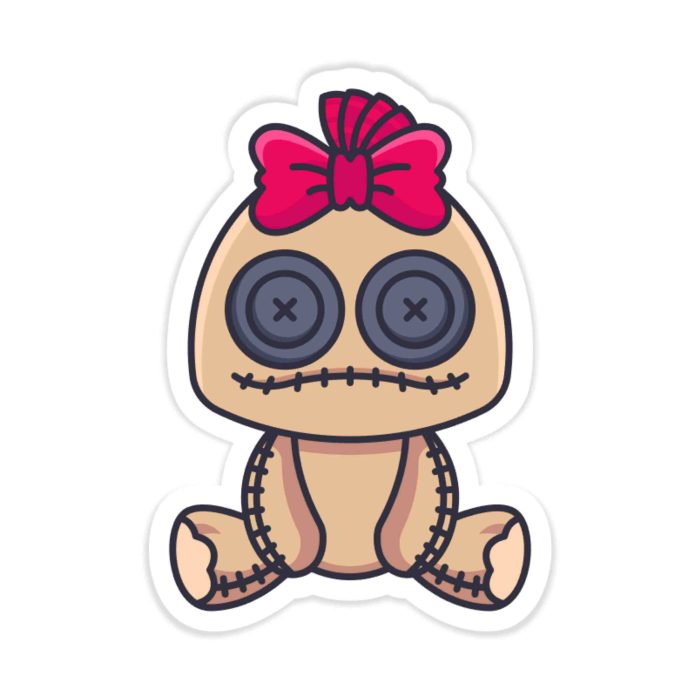 Voodoo Doll - Full Color Vinyl Decal - Custom Size - Up to 52 inches