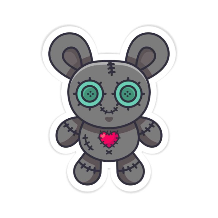 Voodoo Doll - Full Color Vinyl Decal - Custom Size - Up to 52 inches