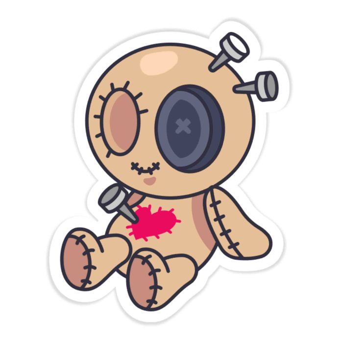 Voodoo Doll - Full Color Vinyl Decal - Custom Size - Up to 52 inches