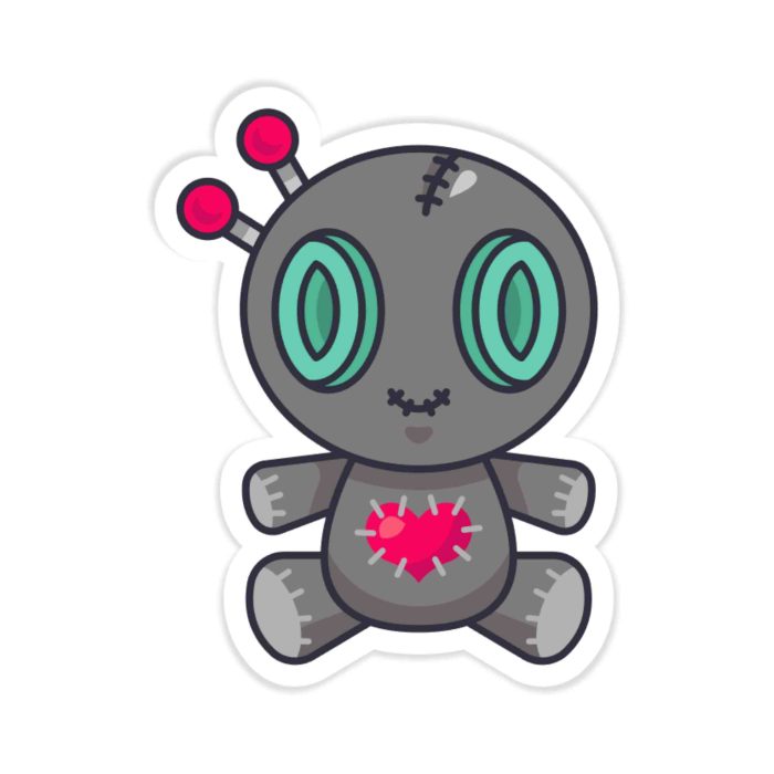 Voodoo Doll - Full Color Vinyl Decal - Custom Size - Up to 52 inches