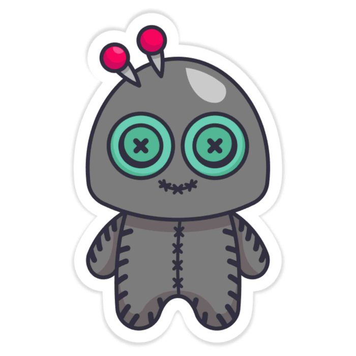 Voodoo Doll - Full Color Vinyl Decal - Custom Size - Up to 52 inches