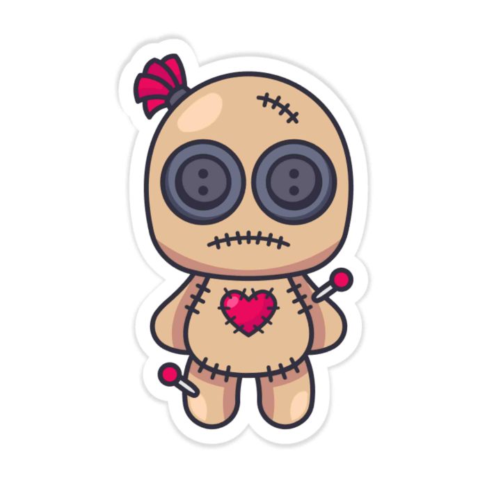 Voodoo Doll - Full Color Vinyl Decal - Custom Size - Up to 52 inches