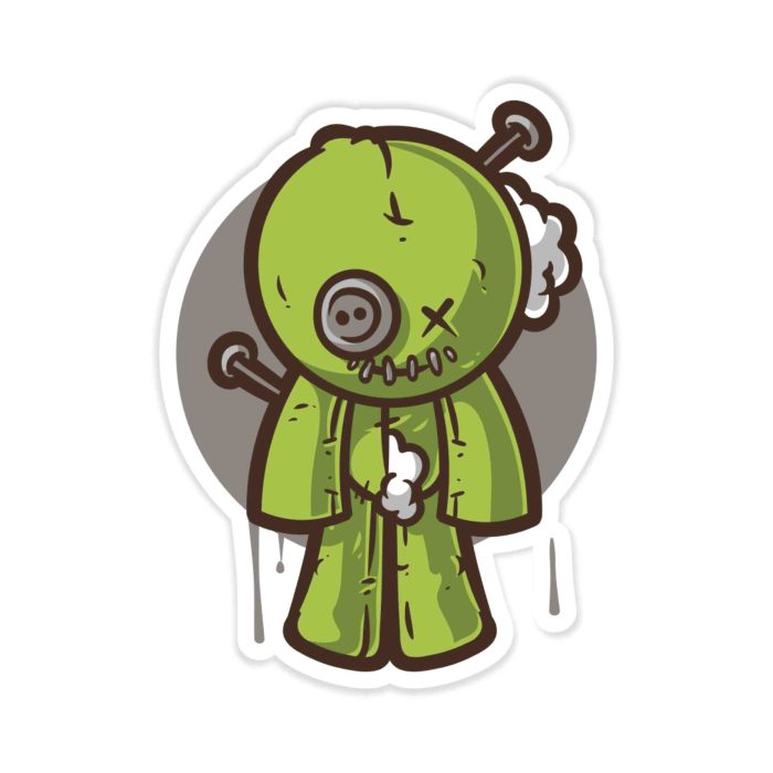 Voodoo Doll - Full Color Vinyl Decal - Custom Size - Up to 52 inches