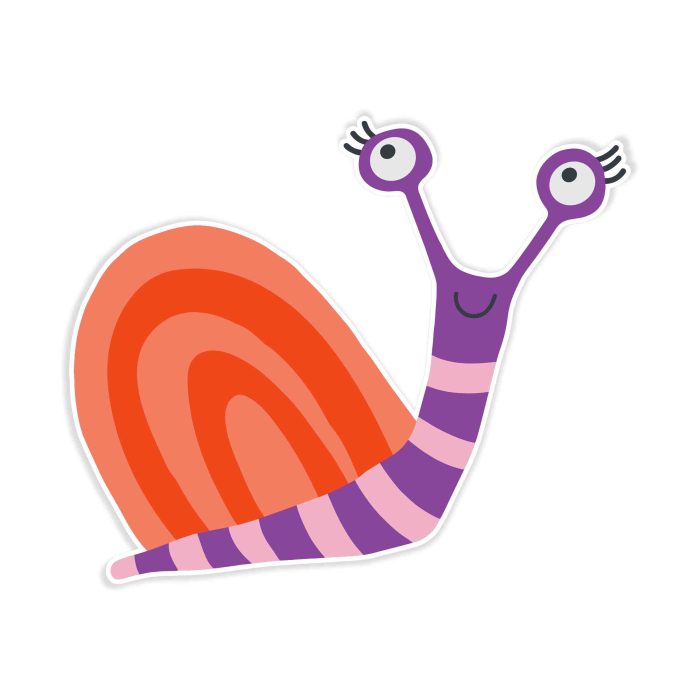 Snail - Full Color Vinyl Decal - Custom Size - Up to 52 inches