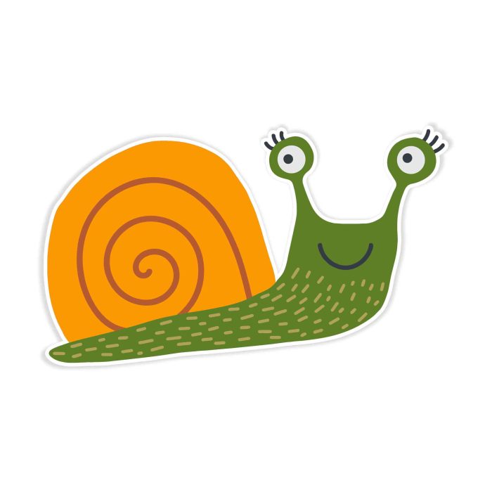 Snail - Full Color Vinyl Decal - Custom Size - Up to 52 inches