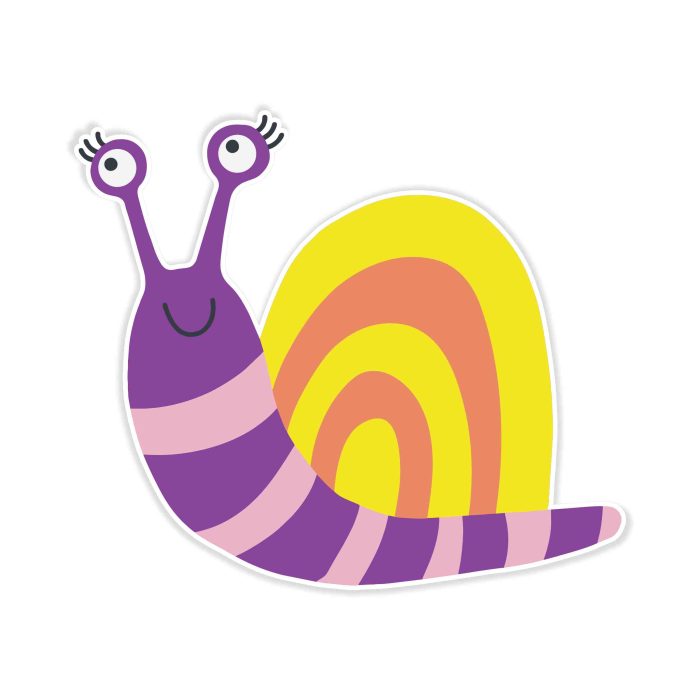 Snail - Full Color Vinyl Decal - Custom Size - Up to 52 inches