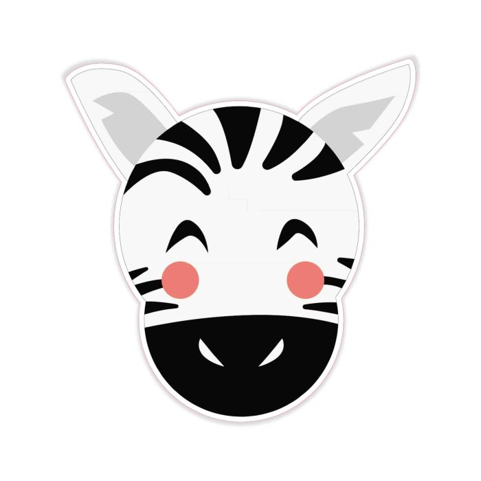 Zebra - Full Color Vinyl Decal - Custom Size - Up to 52 inches