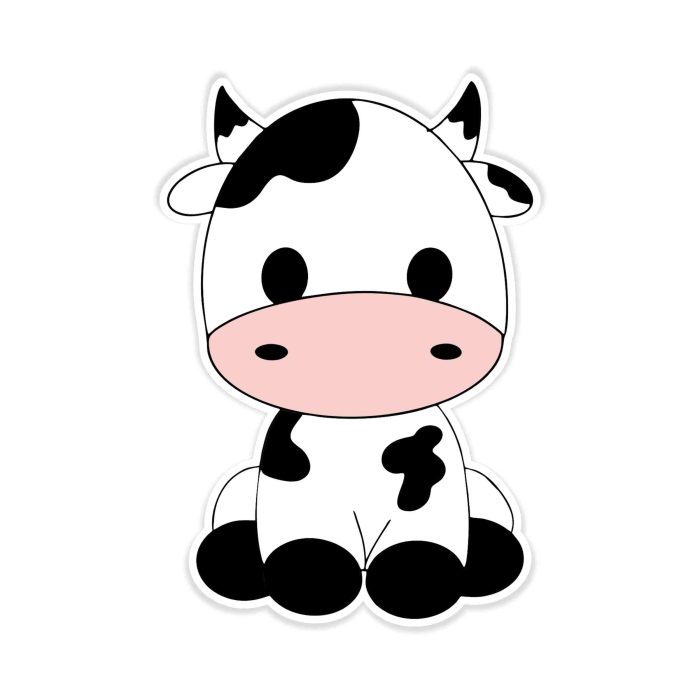 Cow - Full Color Vinyl Decal - Custom Size - Up to 52 inches