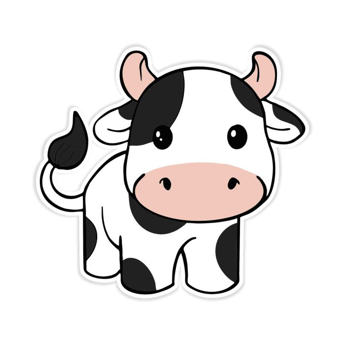 Cow - Full Color Vinyl Decal - Custom Size - Up to 52 inches