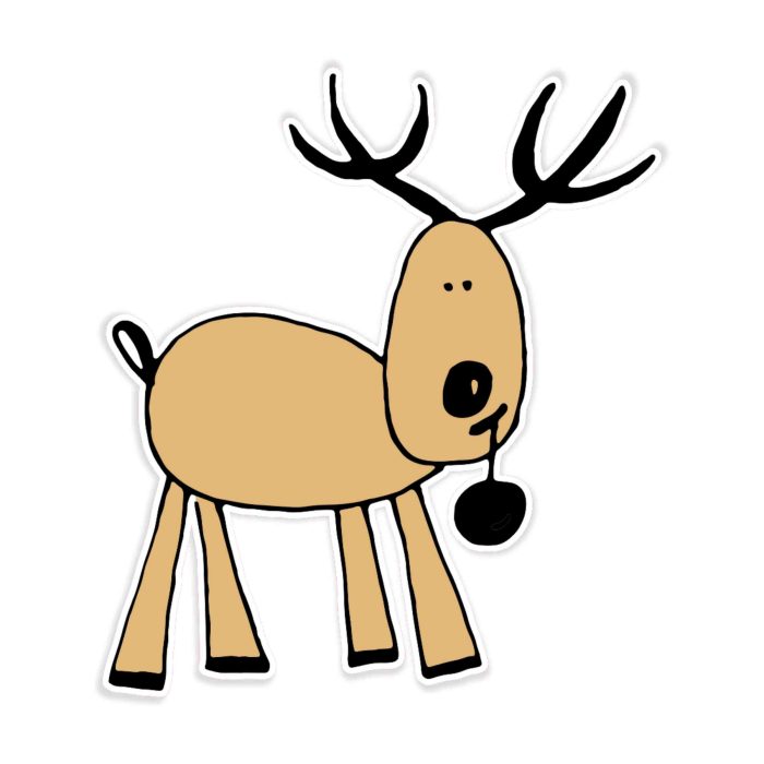 Reindeer  - Full Color Vinyl Decal - Custom Size - Up to 52 inches