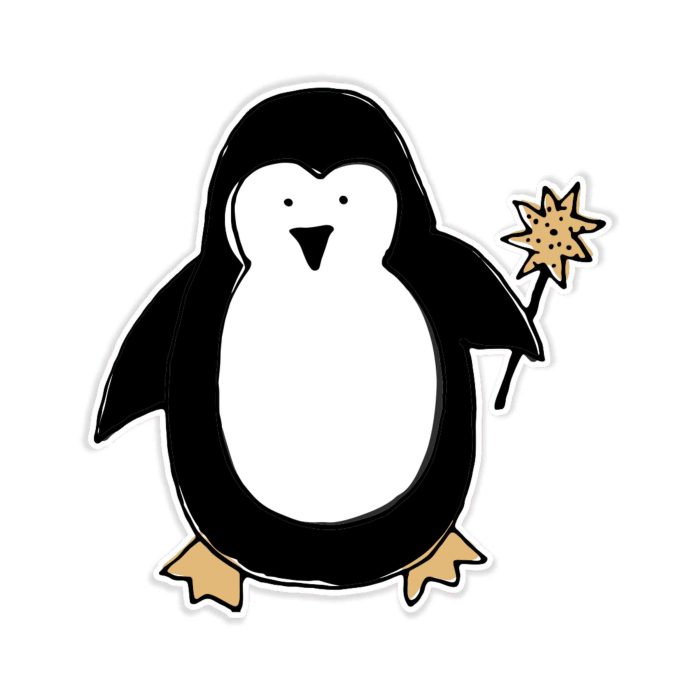 Penguin - Full Color Vinyl Decal - Custom Size - Up to 52 inches