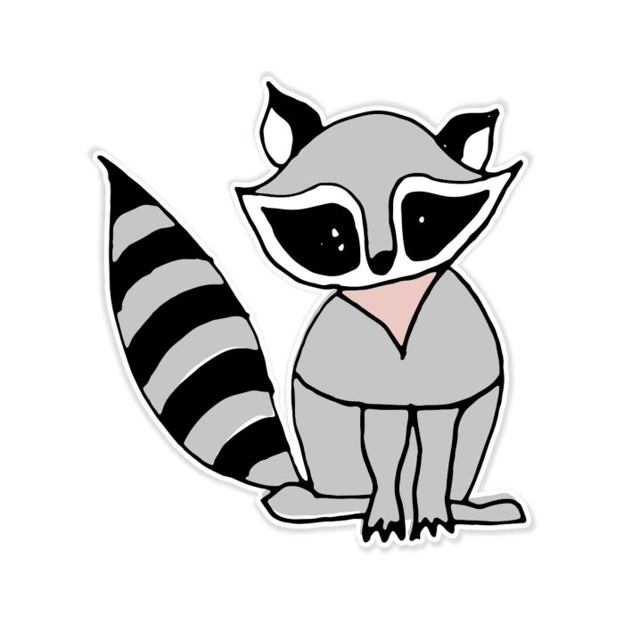 Racoon - Full Color Vinyl Decal - Custom Size - Up to 52 inches