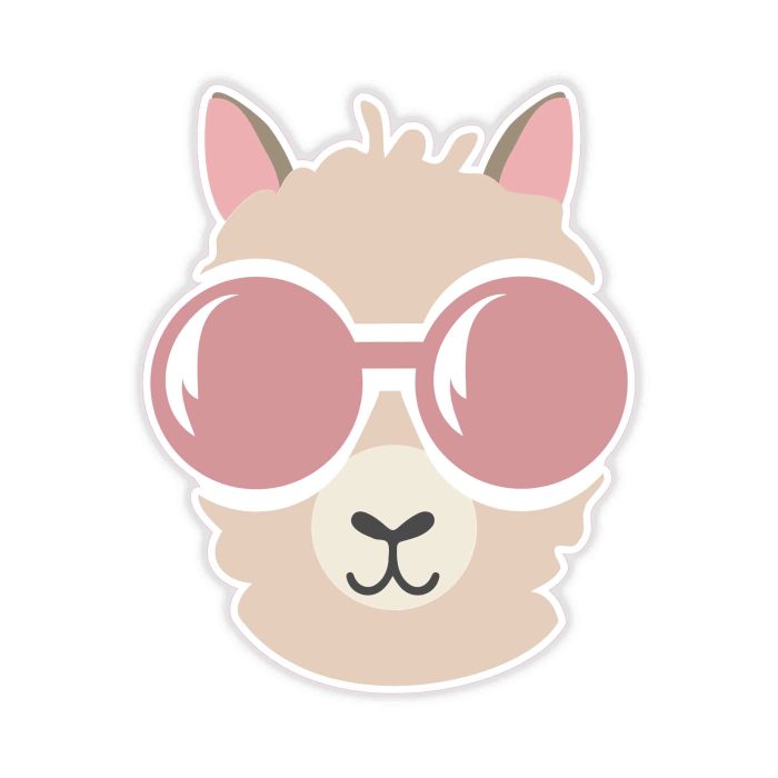 Llama - Full Color Vinyl Decal - Custom Size - Up to 52 inches